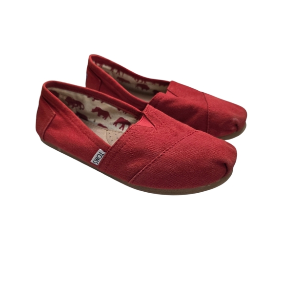 Toms Red Flats W7 - Picture 1 of 9